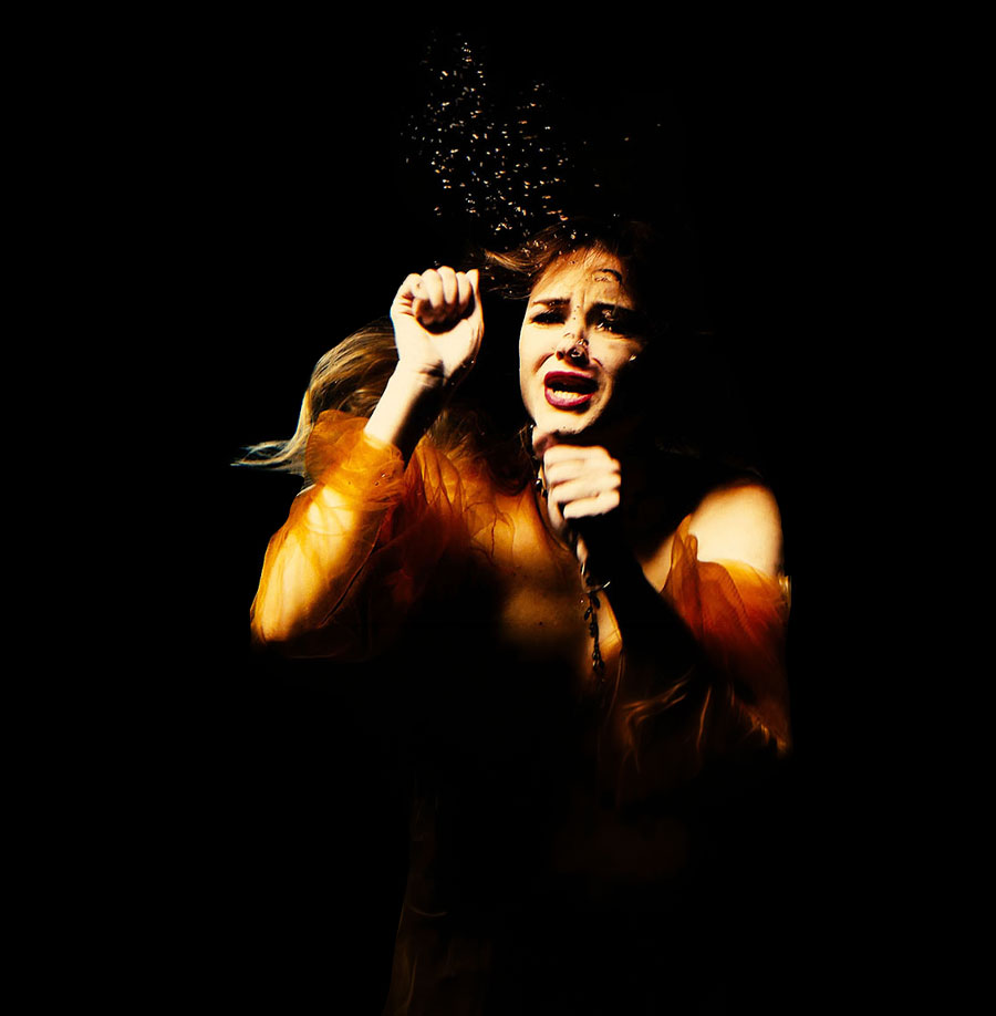 Woman screaming underwater